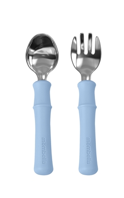 Zdjęcie Mombella Metalowe Sztućce dla Dzieci Panda Light Blue