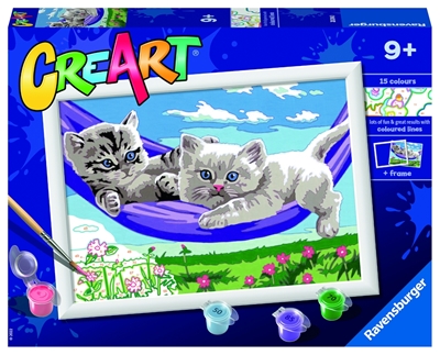 Zdjęcie CreArt Classic Malowanie Po Numerach Dla Dzieci -Kocięta w hamaku