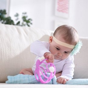 Mombella Gryzak z Grzechotką Ślimak Purple