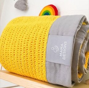 Mama Designs Kocyk Tkany Yellow Grey 70x90