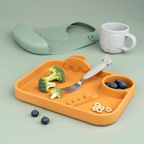 Done by Deer Peekaboo Talerz z Przegródkami Mustard