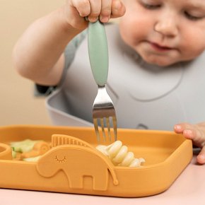 Done by Deer Peekaboo Talerz z Przegródkami Mustard