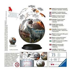 Ravensburger Puzzle 3D Kula Jurassic World 72 el.
