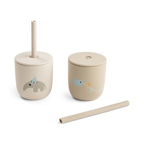 Done by Deer Kubek ze Słomką Celebration Sand 2 sz