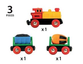 BRIO World Pociąg na Baterie z Betoniarką