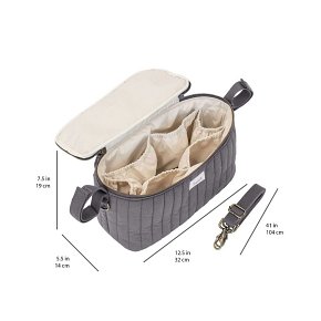 3 Sprouts Organizer Do Wózka Quilted Solid Charcoal Grey