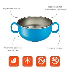 Innobaby Miska ze Stali Nierdzewnej Blue