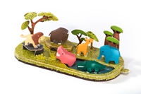 Halftoys Magnetyczny Składany Świat Pięciu Zwierząt z Makietą