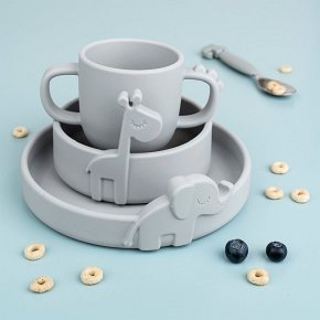 Done by Deer Peekaboo Talerzyk Silikonowy Elphee Grey