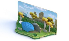 Halftoys Magnetyczny Składany Dinozaur Ankylozaur z Makietą