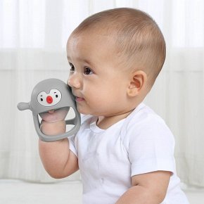Smily Mia Gryzak Silikonowy Pingwin Buddy Light Grey