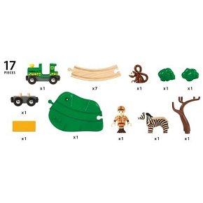 BRIO World Kolejka Drewniana Safari 17el.