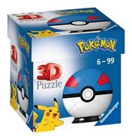 Ravensburger Puzzle 3D Kula Pokemon 54 el. Niebieska