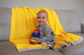 Mama Designs Kocyk Tkany Yellow Grey 70x90