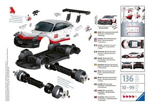 Ravensburger Puzzle 3D Pojazdy Porsche GT3 Cup 108 el.