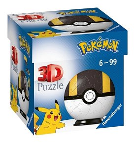 Ravensburger Puzzle 3D Kula Pokemon 54 el. CZarna