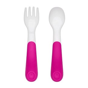 OXO Sztućce Plastikowe w Etui 12m+ Pink