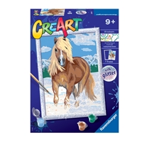 CreArt Malowanie Po Numerach Dla Dzieci – Koń w Śniegu