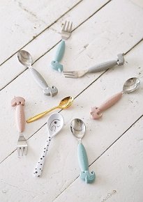 Done by Deer Yummy+ Sztućce Grey