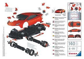 Ravensburger Puzzle 3D Pojazdy Lamborghini Huracan Evo 108 el.