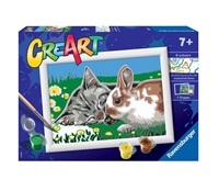 CreArt Malowanie Po Numerach Dla Dzieci Kotek i Królik