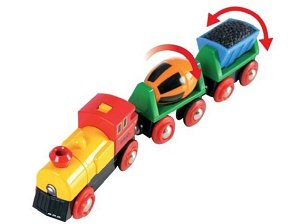 BRIO World Pociąg na Baterie z Betoniarką