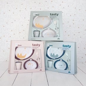 Done by Deer Contour Zestaw Obiadowy Grey