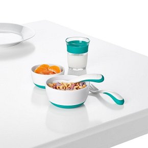 OXO Sztućce Plastikowe 12m+ Teal 4 szt