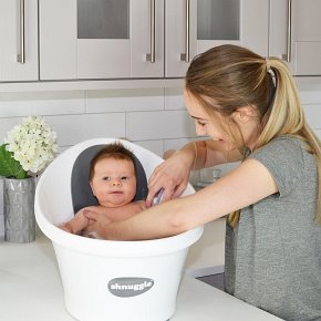 Shnuggle Wanienka dla Niemowlaka z Odpływem Baby White Stars