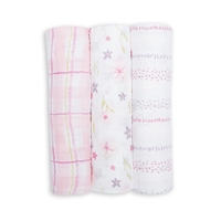 Lulujo Kocyk Muślinowy Pink Floral 3 szt