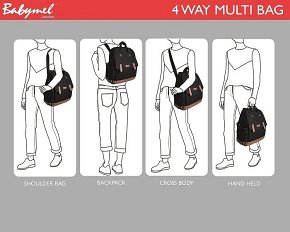 Babymel Torba Plecak Robyn Black Eko Skóra