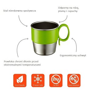 Innobaby Kubek ze Stali Nierdzewnej Green