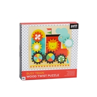 Petit Collage Drewniane Ruchome Puzzle dla Dziecka Pociąg