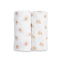 Lulujo Boho Kocyk Muślinowy Rainbows/Suns 2szt.