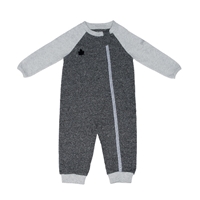 Juddlies Organic Raglan Pajacyk Black XL