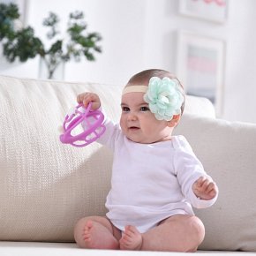 Mombella Gryzak z Grzechotką Ślimak Purple