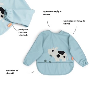 Done by Deer Śliniak z Rękawami 6-18m Tiny Farm Blue