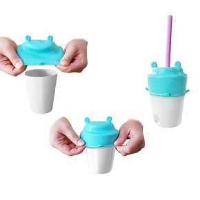 Smily Mia Nakładka ze Słomką na Kubek Pink