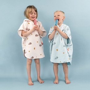 Done By Deer Ponczo Plażowe dla Dziecka Wally Blue GOTS