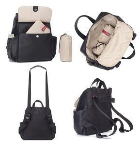 Babymel Torba Plecak Robyn Black Eko Skóra