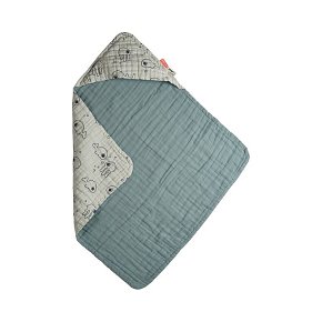 Done by Deer Sea Ręcznik z Kapturem Blue