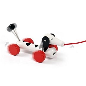 BRIO Zabawka do Ciągnięcia Jamnik Biały