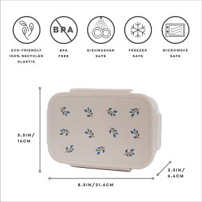3 Sprouts Lunchbox Bento Blueberry Taupe