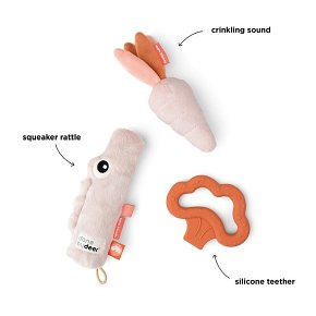 Done by Deer Zestaw prezentowy dla noworodka 3 szt Croco Powder