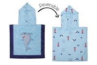 FlapJack Poncho Kąpielowe dla Dzieci Rekin/Morze UPF50+ S