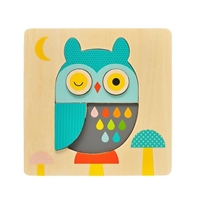 Petit Collage Puzzle Drewniane Sowa