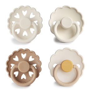FRIGG Smoczki uspokajające zestaw 4 szt. kauczuk 6-18m Snowflake