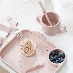 Done by Deer Peekaboo Słomka Silikonowa dla Dziecka 5 szt. Powder