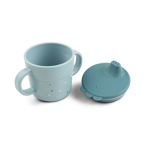 Done by Deer Kubek z Ustnikiem Foodie Happy Dots Blue