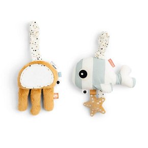 Done by Deer Sea Zawieszka dla Niemowlaka 2szt. Blue/Mustard